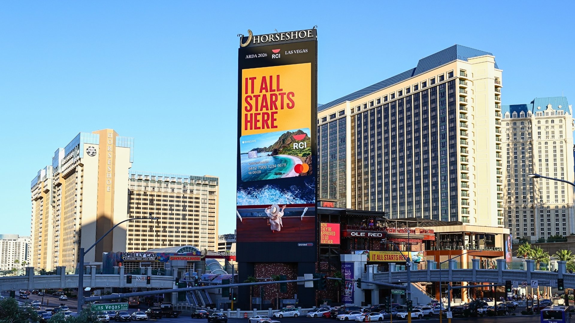 The RCI® Elite Rewards® World Mastercard® takes center stage on the Vegas Strip, featured at the ARDA 2026 Spring Conference.